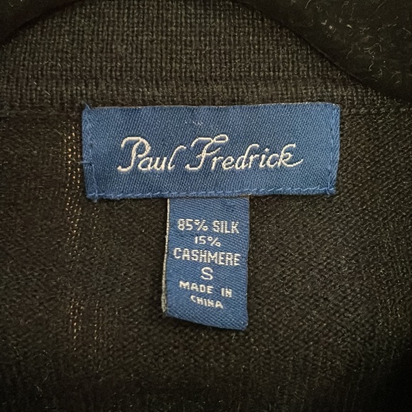 Paul Fredrick Cashmere and Silk Black Sweater Sz S - Picture 2 of 5